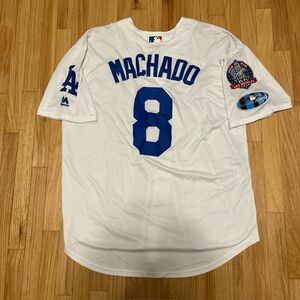 Majestic Los Angeles Dodgers Manny Machado Jersey 2018 Post Season Cool Base